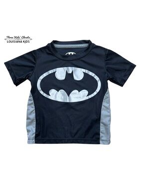 DC Comics 12M Batman Logo Black & Silver Tee Shirt
